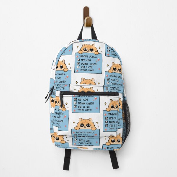 Item preview, Cute Cat "Today's Goals" Kawaii Checklist Art designed and sold by OlyvieArt.