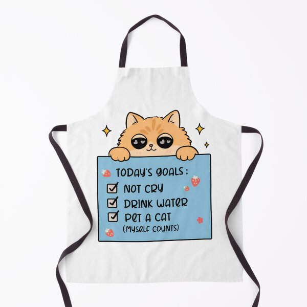 Item preview, Cute Cat "Today's Goals" Kawaii Checklist Art designed and sold by OlyvieArt.