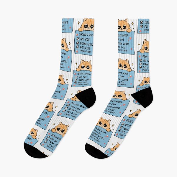 Item preview, Cute Cat "Today's Goals" Kawaii Checklist Art designed and sold by OlyvieArt.