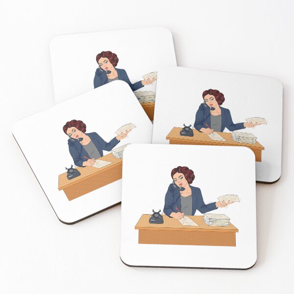 Item preview, Businesswoman Pop Art Banner. Working Woman Speaking On The Phone At Office designed and sold by PALMTREEfwi.