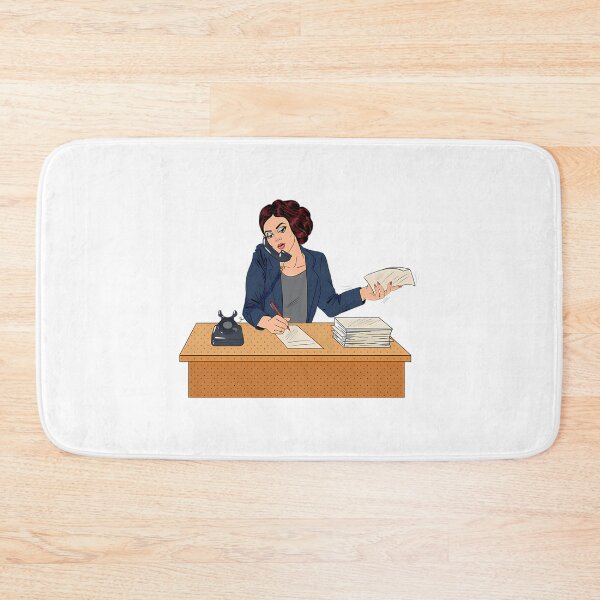 Item preview, Businesswoman Pop Art Banner. Working Woman Speaking On The Phone At Office designed and sold by PALMTREEfwi.