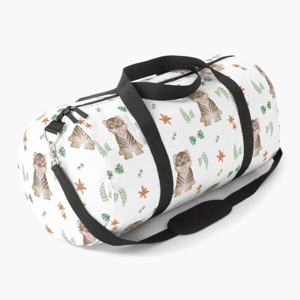 Item preview, Kids Orange and Green Watercolour Tiger Pattern designed and sold by PatternUnique.