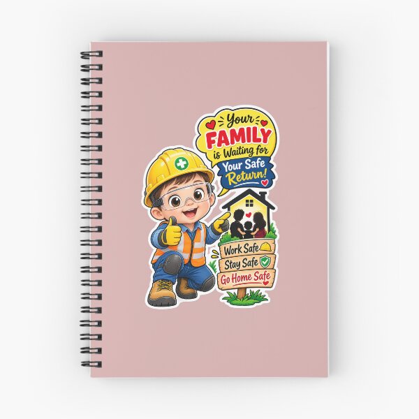 Item preview, Your Family Is Waiting – Safety First PPE Sticker | Cute Construction Worker Cartoon designed and sold by vinothmech53.