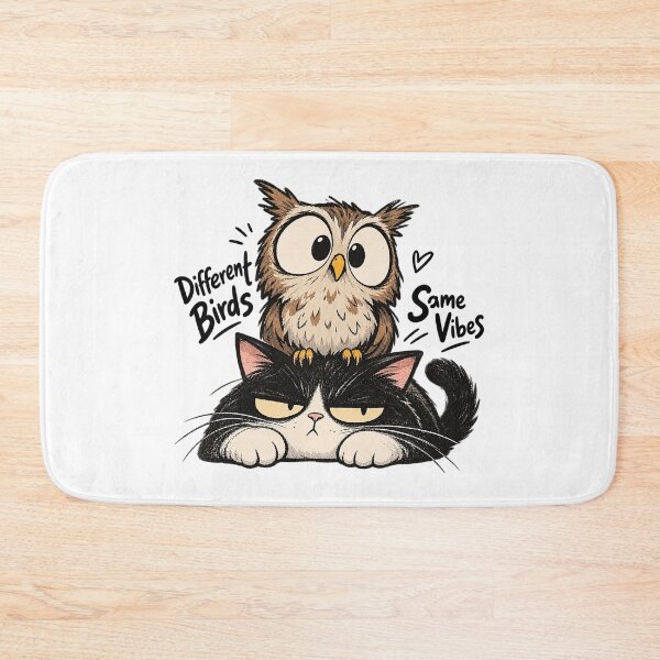 Item preview, Grumpy Cat and Curious Owl – Funny Woodland Friends designed and sold by zzz888.
