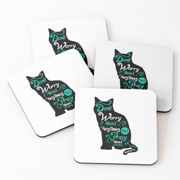 Item preview, Don't Worry Pray Cat Bible Verse Philippians 4 6 designed and sold by OlyvieArt.