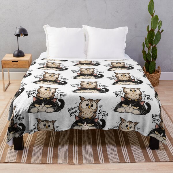 Item preview, Grumpy Cat and Curious Owl – Funny Woodland Friends designed and sold by zzz888.
