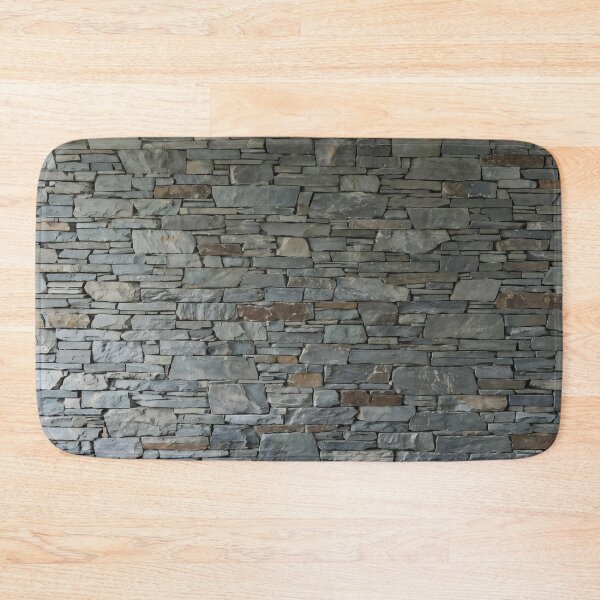 Item preview, Natural Gray Orange Cornish Stone Slates Brick Wall Minimalist Natural Photo HD designed and sold by bard-art.