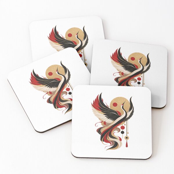 Item preview, Sacred Crane Moon – Japanese Inspired Celestial Bird Art designed and sold by Scarlet Oracle.