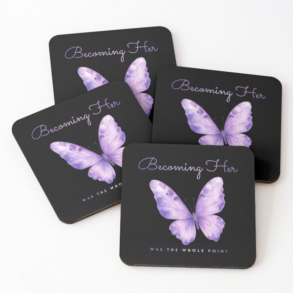 Item preview, Becoming Her Purple Watercolor Butterfly Quote designed and sold by RenetteWickStudio.
