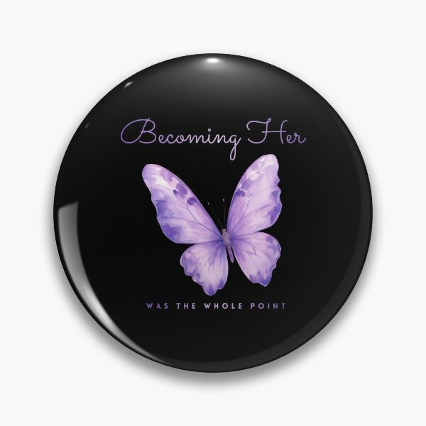 Item preview, Becoming Her Purple Watercolor Butterfly Quote designed and sold by RenetteWickStudio.