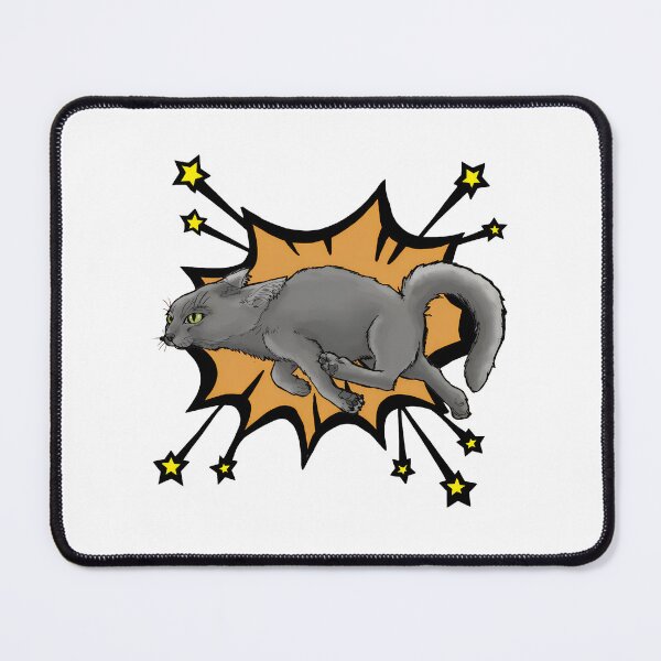 Item preview, Gray Cat Action Burst Pop Art Illustration designed and sold by OlyvieArt.