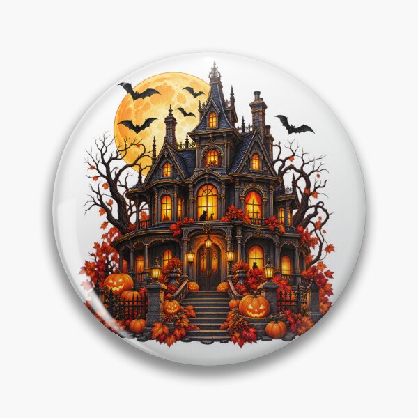 Item preview, Victorian Halloween Manor – Gothic House, Moon & Bats designed and sold by Clothes With Smiling Animals Walt Gral.