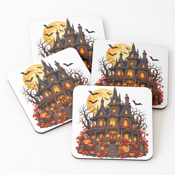 Item preview, Victorian Halloween Manor – Gothic House, Moon & Bats designed and sold by Clothes With Smiling Animals Walt Gral.