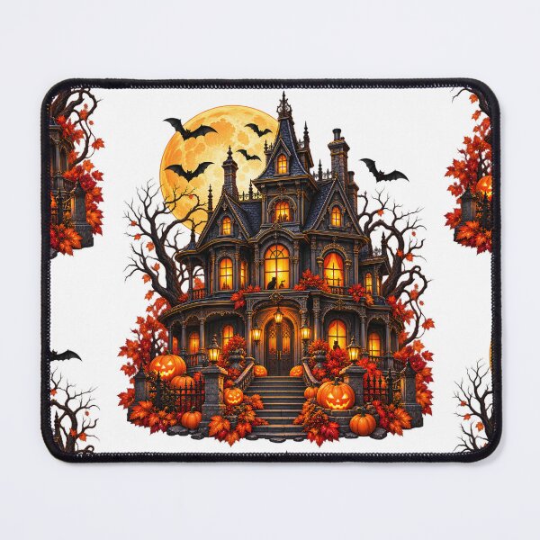Item preview, Victorian Halloween Manor – Gothic House, Moon & Bats designed and sold by Clothes With Smiling Animals Walt Gral.
