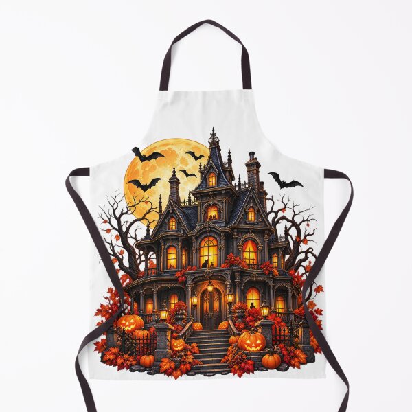Item preview, Victorian Halloween Manor – Gothic House, Moon & Bats designed and sold by Clothes With Smiling Animals Walt Gral.