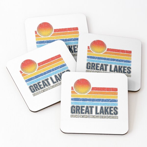Item preview, Great Lakes Retro Sunset Huron Ontario Michigan Erie Superior Vintage Design designed and sold by YasuoShop.