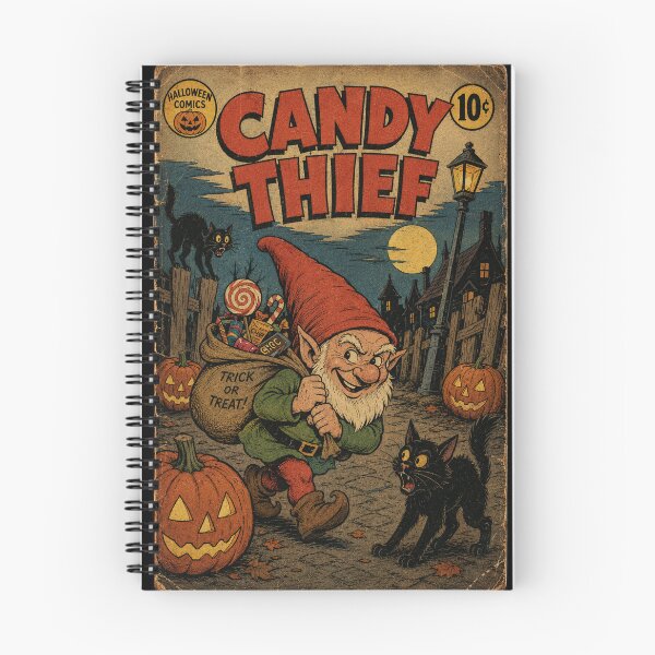 Item preview, Vintage Halloween Cover Art: Mischief Gnome Candy Thief designed and sold by bapupa.
