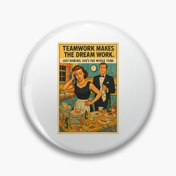 Item preview, Retro Feminist Poster - Teamwork Kitchen Humor Quote designed and sold by PALMTREEfwi.