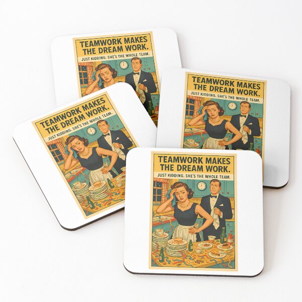 Item preview, Retro Feminist Poster - Teamwork Kitchen Humor Quote designed and sold by PALMTREEfwi.