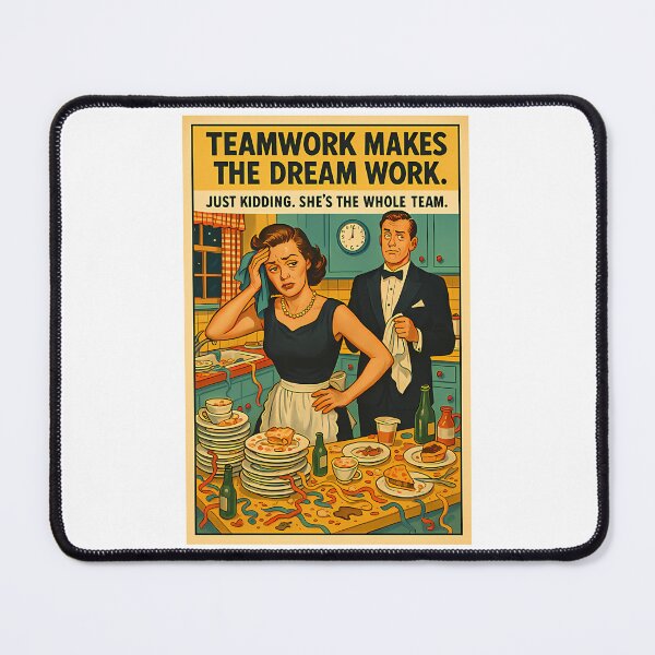 Item preview, Retro Feminist Poster - Teamwork Kitchen Humor Quote designed and sold by PALMTREEfwi.