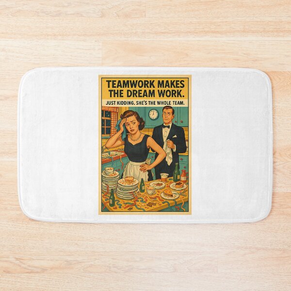 Item preview, Retro Feminist Poster - Teamwork Kitchen Humor Quote designed and sold by PALMTREEfwi.