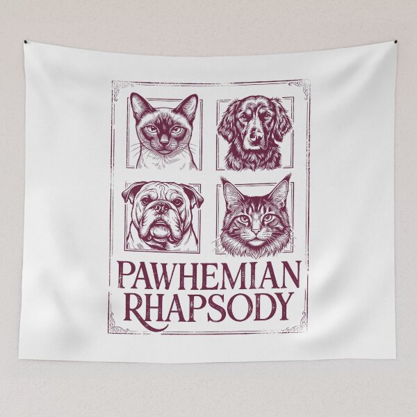 Item preview, Pawhemian Rhapsody - Funny Cat and Dog Music Pun Art designed and sold by artworkathome.