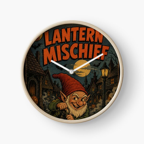Item preview, Vintage Halloween Cover Art: Spooky Gnome Midnight Lantern Mischief designed and sold by bapupa.