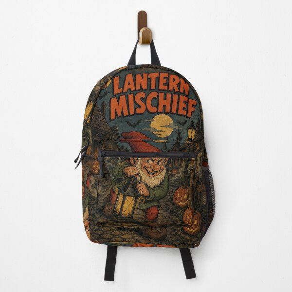 Item preview, Vintage Halloween Cover Art: Spooky Gnome Midnight Lantern Mischief designed and sold by bapupa.
