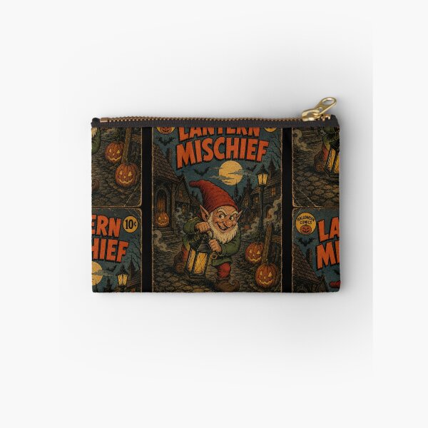 Item preview, Vintage Halloween Cover Art: Spooky Gnome Midnight Lantern Mischief designed and sold by bapupa.