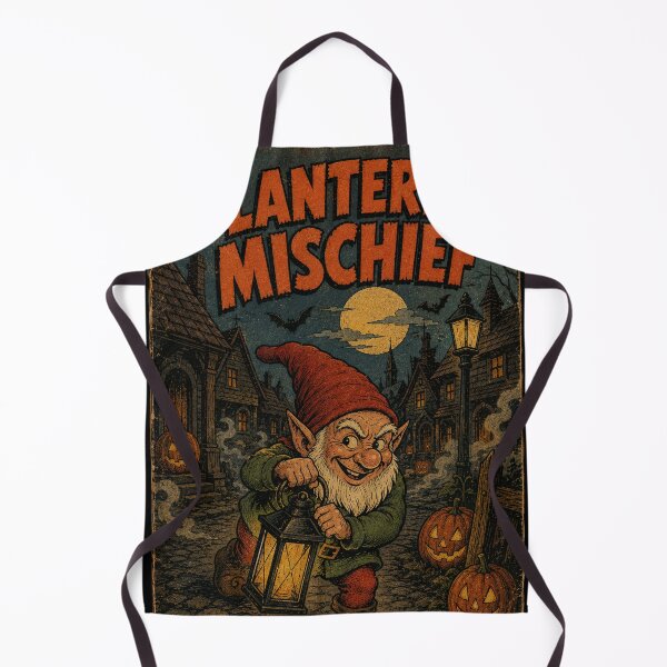 Item preview, Vintage Halloween Cover Art: Spooky Gnome Midnight Lantern Mischief designed and sold by bapupa.