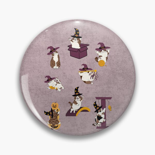 Item preview, ​Cute Witch Cats Halloween Pattern Illustration designed and sold by HBBS DESIGNS.