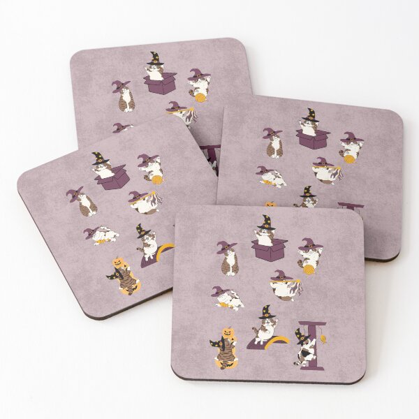 Item preview, ​Cute Witch Cats Halloween Pattern Illustration designed and sold by HBBS DESIGNS.