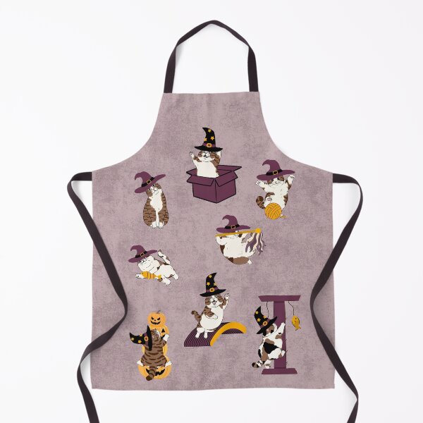 Item preview, ​Cute Witch Cats Halloween Pattern Illustration designed and sold by HBBS DESIGNS.
