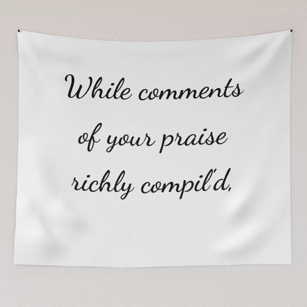 Item preview, “While comments of your praise richly compil'd,” - handwriting black designed and sold by ariksworld.