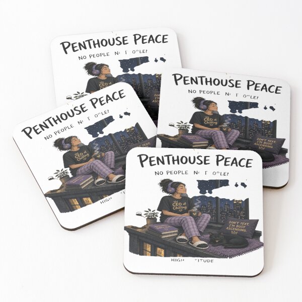 Item preview, Penthouse Peace: CEO of Chilling & Sleeping Cat City View designed and sold by Sushikidsntoddlers.