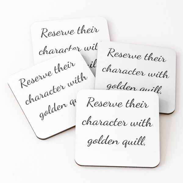 Item preview, “Reserve their character with golden quill,” - handwriting black designed and sold by ariksworld.