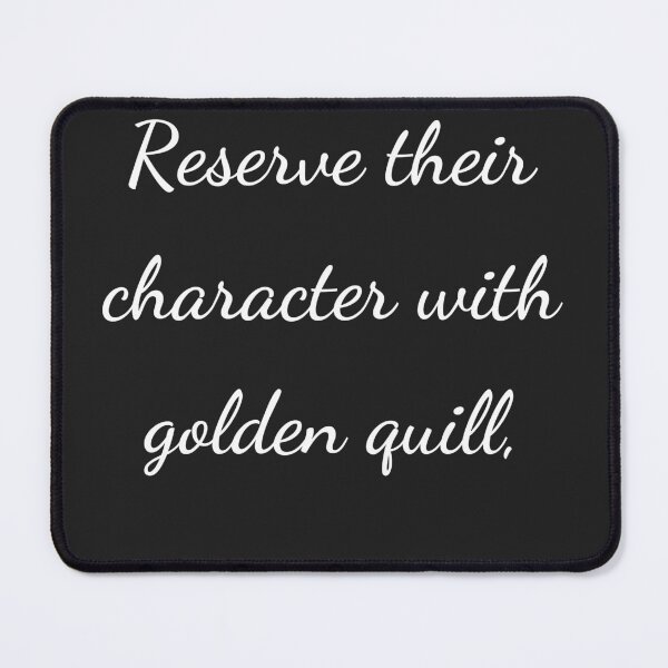 Item preview, “Reserve their character with golden quill,” - handwriting white designed and sold by ariksworld.