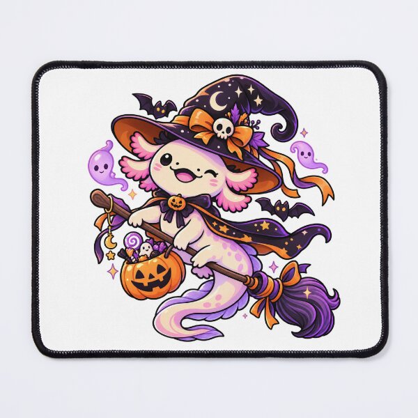 Item preview, Cute Halloween Witch Axolotl Kawaii Magic designed and sold by RetroPop23.