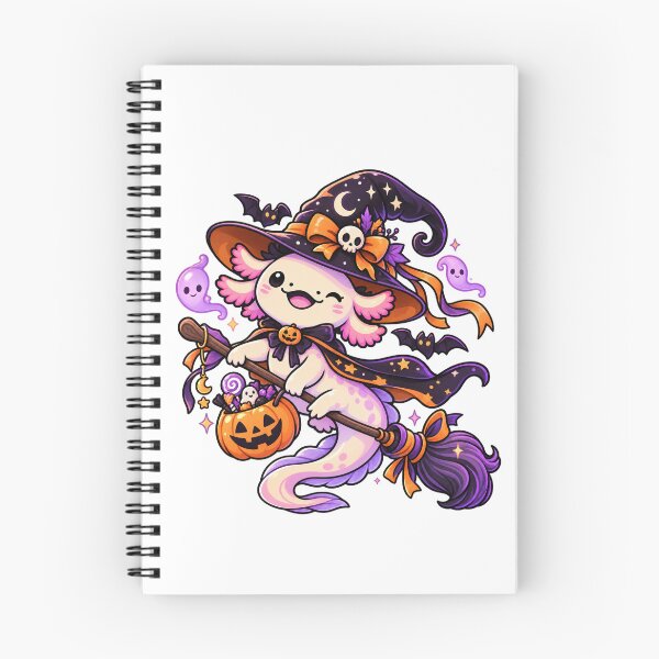 Item preview, Cute Halloween Witch Axolotl Kawaii Magic designed and sold by RetroPop23.