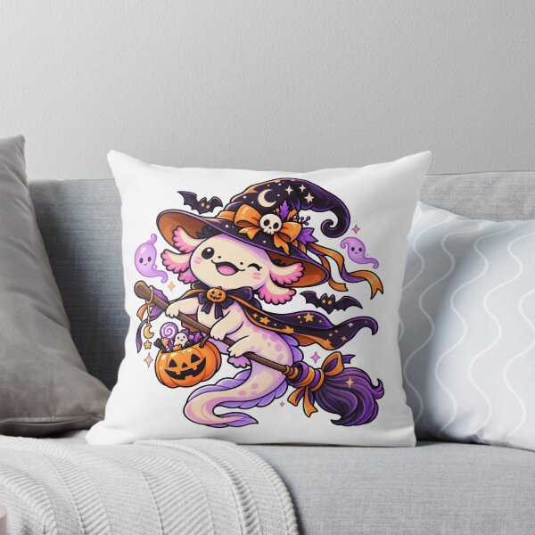 Item preview, Cute Halloween Witch Axolotl Kawaii Magic designed and sold by RetroPop23.