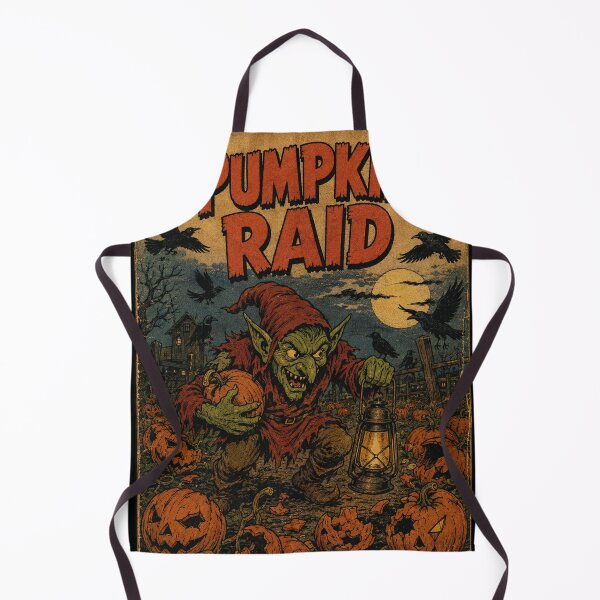 Item preview, Vintage Halloween Cover Art: Sinister Goblin Pumpkin Patch Raid designed and sold by bapupa.