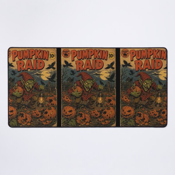 Item preview, Vintage Halloween Cover Art: Sinister Goblin Pumpkin Patch Raid designed and sold by bapupa.