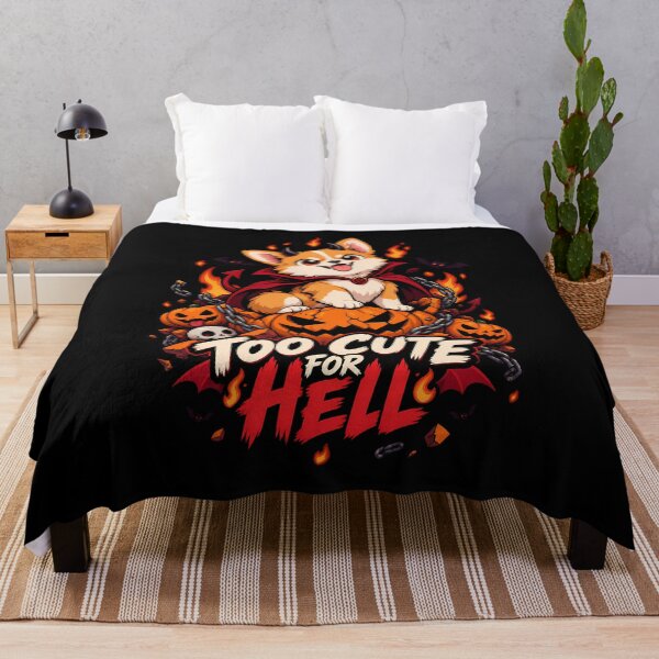 Item preview, Too Cute for Hell Demon Corgi Halloween Shirt designed and sold by Tong4130.
