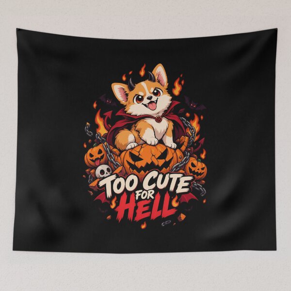 Item preview, Too Cute for Hell Demon Corgi Halloween Shirt designed and sold by Tong4130.