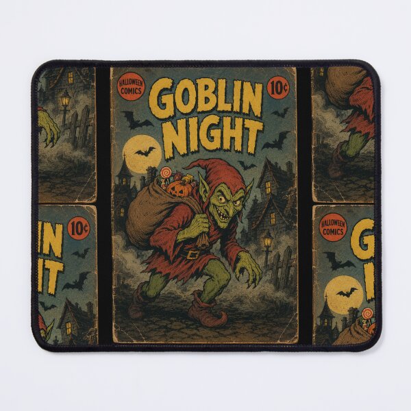 Item preview, Vintage Halloween Cover Art: Wicked Goblin Haunted Village Mischief designed and sold by bapupa.