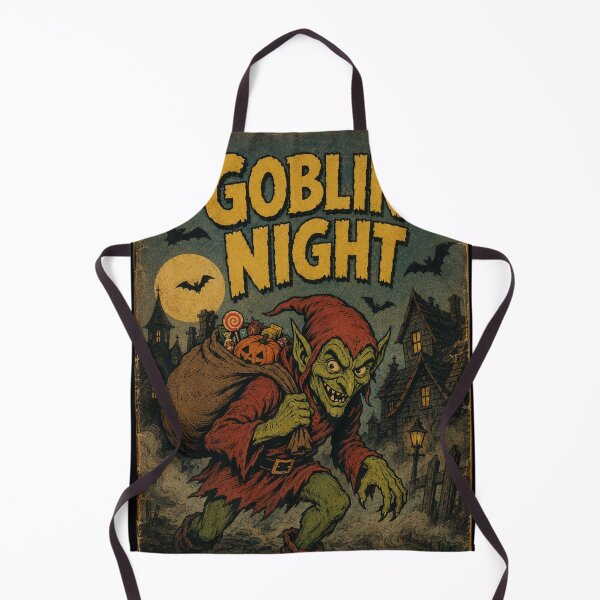 Item preview, Vintage Halloween Cover Art: Wicked Goblin Haunted Village Mischief designed and sold by bapupa.