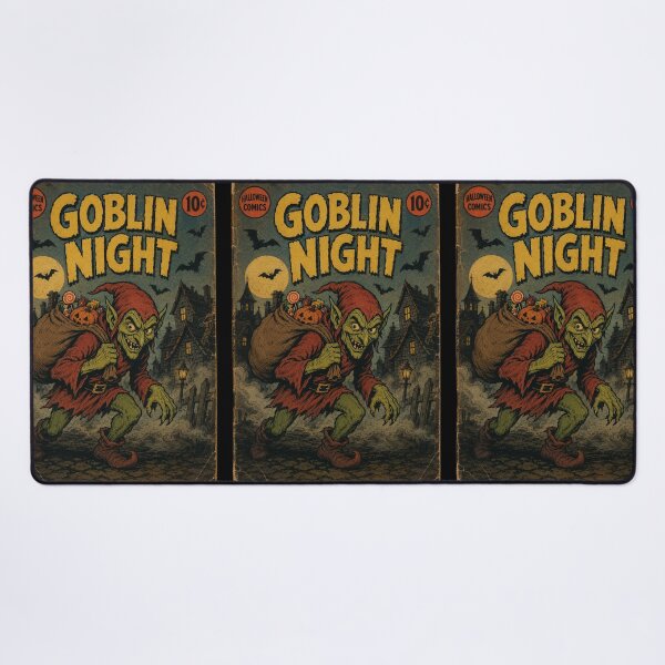 Item preview, Vintage Halloween Cover Art: Wicked Goblin Haunted Village Mischief designed and sold by bapupa.