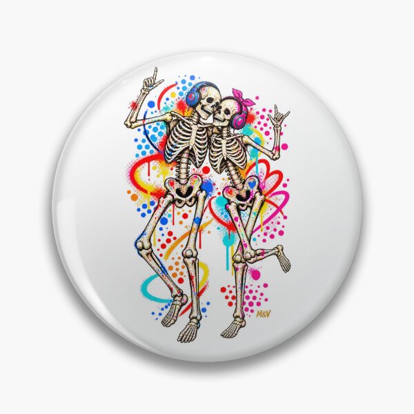 Item preview, Colorful Skeleton Couple Music Graffiti designed and sold by Qenlo.