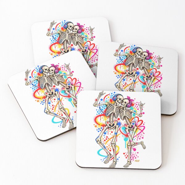 Item preview, Colorful Skeleton Couple Music Graffiti designed and sold by Qenlo.