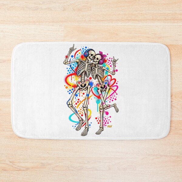Item preview, Colorful Skeleton Couple Music Graffiti designed and sold by Qenlo.
